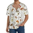 thumbnail image 3 of Naloa Mushrooms And Butterflies Men's Loose Fit Cuban Collar Short-Sleeve Shirt with Button-down and Chest Pocket for Everyday Wear Outings - X-Large, 3 of 7