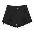 thumbnail image 4 of Blmnix Jean Shorts Womens Shorts Micro Shorts Cut-off Short Zipper High Black Womens Running Shorts,L, 4 of 5