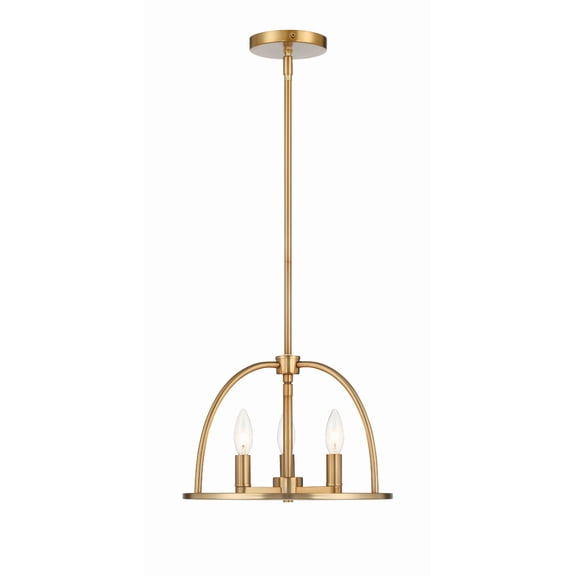 ABB-3003-VG Crystorama Lighting Abbott - 3 Light Chandelier-Vibrant Gold Finish
