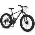 thumbnail image 4 of 26-Inch Fat Tire Bike, Shimano 21-Speed Trail & Urban Mountain Bike with Disc Brakes – Black, 4 of 6