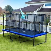 Zupapa 1500LBS Capacity Rectangle Trampoline 9X15FT 8X14FT Outdoor Square Gymnastics Trampolines for Kids Adults Long Tumbling Trampoline