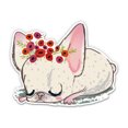 thumbnail image 1 of Cute French Bulldog with Flowers - 8" Vinyl Sticker - For Car Laptop I-Pad - Waterproof Decal, 1 of 1