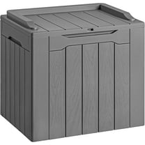 BOBOKY 30 Gallon Resin Deck Box Outdoor Indoor Waterproof Storage Box for Patio Furniture Pool Accessories Storage for Cushion Garden Tools (30 Gallon)Grey