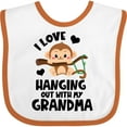 thumbnail image 3 of Inktastic Monkey I Love Hanging out with My Grandma Boys or Girls Baby Bib, 3 of 4