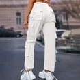 thumbnail image 5 of Kmdttou Cargo Pants Women Baggy Plus Size Solid Color Fashionable And Comfortable High Waisted Workwear Pants With 8 Pockets For Casual Wear, 5 of 8