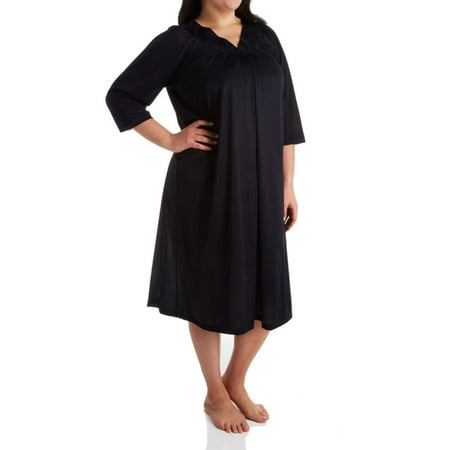 

Women s Exquisite Form 50107 Coloratura 3/4 Sleeve Long Nightgown (Midnight Black M)