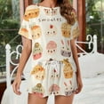 thumbnail image 2 of Cartoon Cake Print Women'S Pajamas Set Summer Sleepwear Sets 2 Piece Lounge Set, 2 of 7