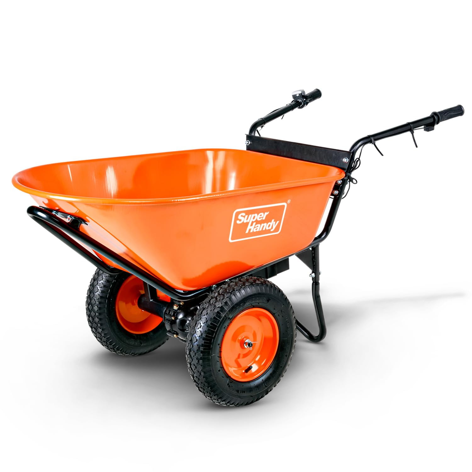 SuperHandy Wheelbarrow Cart - Electric 24V DC, 330lbs Capacity, Perfect for Material & Debris Transport