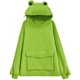 thumbnail image 1 of Disfraz Mujer Novedad Rana Sudadera con capucha Gran tamaño Grueso Casual Suelto Cremallera Top Alight greenL, 1 of 2