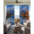 thumbnail image 6 of Blue Mountain Blackout Curtains for Bedroom Living Room Darkening Curtains 96 Inches Long Modern Art Yellow Trees Lake Window Curtain 2 Panels Set Insulated Window Treatment Grommet Drapes 52"x96", 6 of 9