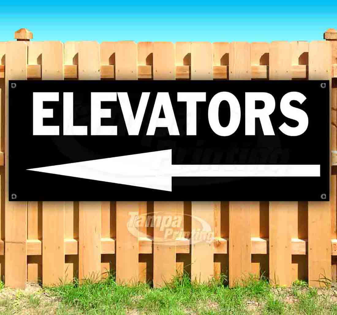 Non-Fabric Elevators 13 oz Banner Heavy-Duty Vinyl Single-Sided with Metal Grommets 
