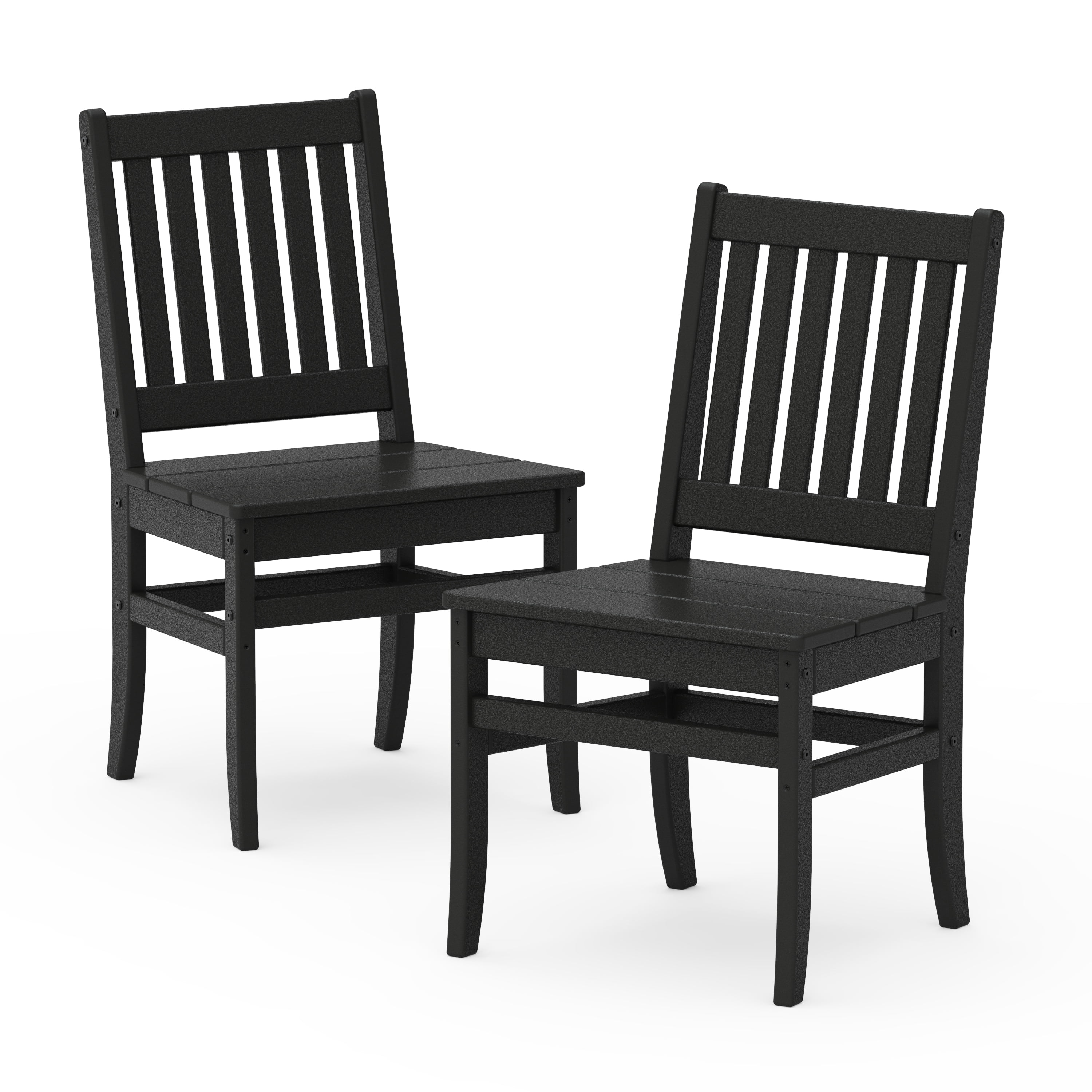 Better Homes & Gardens by POLYWOOD Southlake Outdoor Dining Side Chair (2 Chairs), All-Weather HDPE, Patio Seat, Black