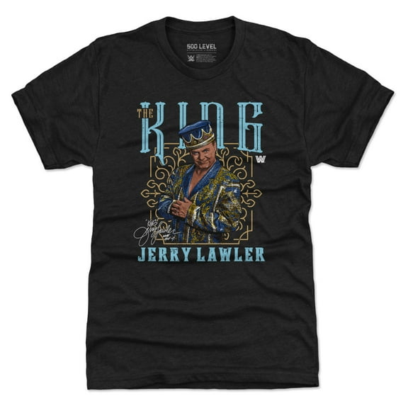 Men's-500 Level Heather Black Jerry Lawler Premium Tri-Blend T-Shirt
