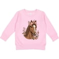 thumbnail image 2 of Inktastic Horse Girl Flowered Cute Toddler Sweatshirt, 2 of 4