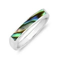 thumbnail image 4 of Rectangular Bar Abalone Shell Inlay Sterling Silver Ring-9, 4 of 7