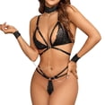 thumbnail image 1 of Gibobby Conjunto ropa interior mujer Ropa Interior Divertida para Mujer, Escote En V Profundo, Encaje Sexy, Vestido Transparente, Vestido para Conjuntos De Lencería(Negro, G), 1 of 5