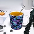 thumbnail image 5 of Yiaed blue daisy Skull flower Print Ceramics Coffee,Large Handle Design,Extra Large Tea and Coffee Cup for Office and Home Mugs, 5 of 6