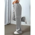 thumbnail image 6 of Womens Cargo Sweatpants Baggy Fleece High Waisted Joggers Sweat Pants Athletic Pants Light Gray S, 6 of 8