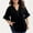 Tops-225Black, variant on LEKWK Tunic Tops for Women Loose Fit Dressy Plus Size V-Neck Ruffled Blouses Button Front Casual Tops Solid Pleated Summer outfits