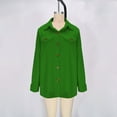 thumbnail image 6 of ZUKMRJPC Women's Button Down Shirts Jacket Casual Long Sleeve Fashion Classic Lapel Solid Color Texture Shirts Boyfriend Tops Blouses with Pockets, 6 of 7