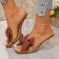 thumbnail image 6 of Eltusu Women Slide Sandals, Slip On Party High Heel Open Toe Ladies Shoes Khaki Size 9, 6 of 9