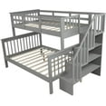 thumbnail image 5 of Harper & Bright Designs Twin Over Full Bunk Bed with Storage and Guard Rail for Bedroom, Gray, 5 of 8