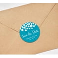 thumbnail image 3 of Darling Souvenir Round 45 Pieces Hearts Save The Date Stickers Wedding Personalized Bride Groom Names And Date Envelope Seals - Turquoise, 3 of 4