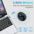 thumbnail image 5 of Ratón Vertical Ergonómico Recargable Inalámbrico USB 2,4 G para Ordenador Portátil, Ratón para Juegos, Color Negro, 5 of 5
