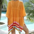 thumbnail image 6 of gakvbuo Summer Beach Cover Up Dress For Women Swimwear Bikini Bathing Suit Coverups Women's Fashion Round Neck Long Sleeve Loose Hollowed Out Beach Swimsuit Blouse, 6 of 6