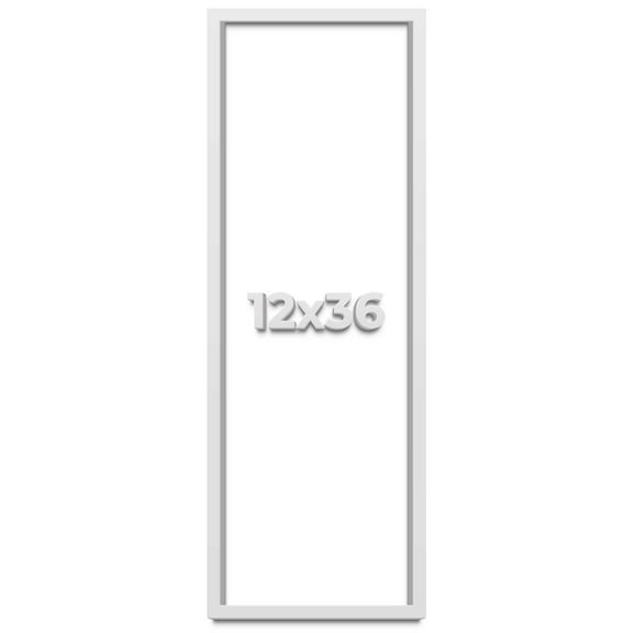 12x36 Shadow Box Frame White | 2 Inches Deep Real Wood Contemporary Shadowbox Display Frame | UV