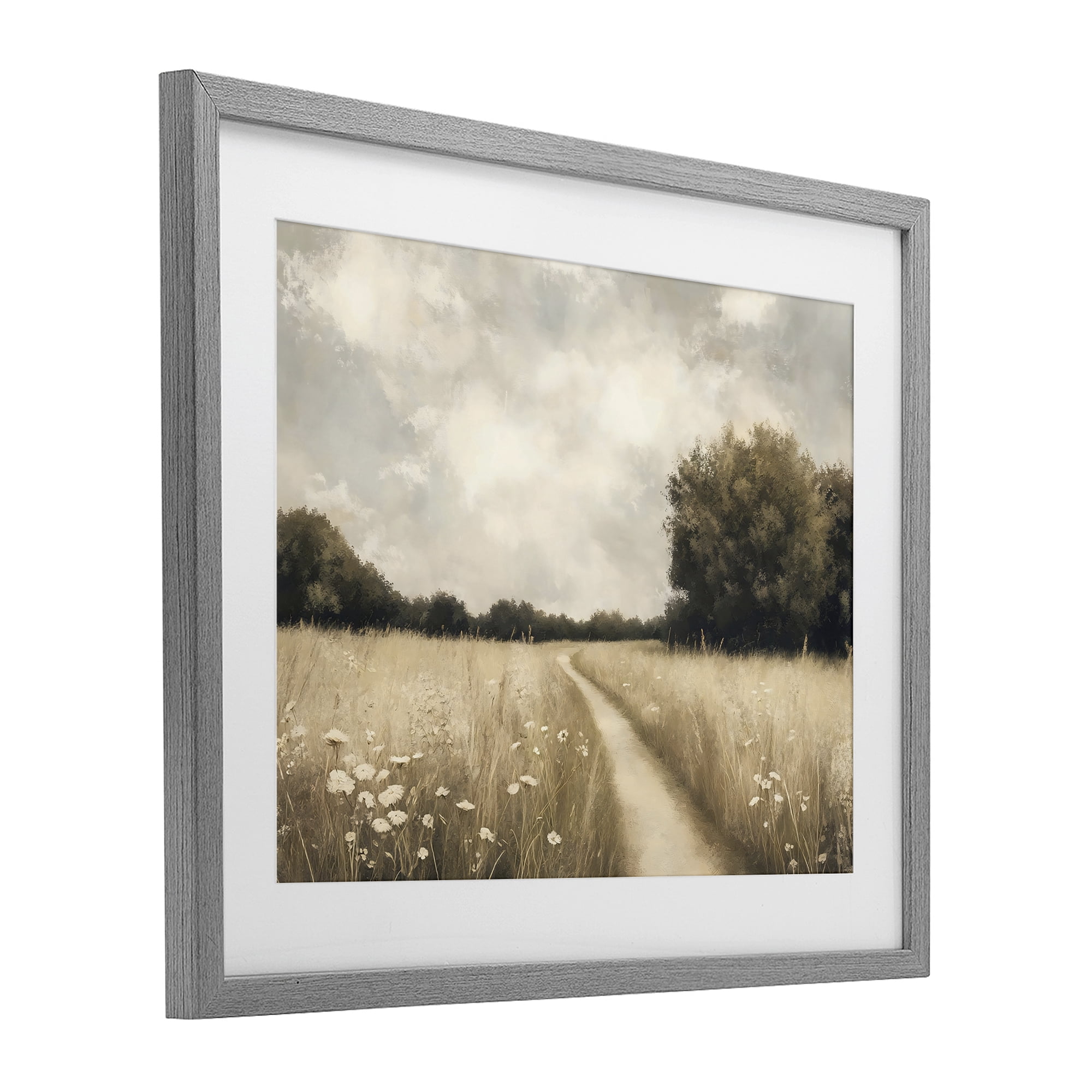 Stupell Industries Journey Through Wildflowers in Meadow Gray Framed Print Under Glass, design by Creative Studio