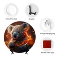 thumbnail image 3 of Honeii Cute Maple Leaf Koala Print Elegant Bone China Decorative Plate, Porcelain Plate,Art Crafts,Ceramic Ornaments for Home Office Wall Decor-6in, 3 of 5