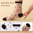 thumbnail image 3 of Bocaoying 12 Pack Women's Sheer Socks, Nylon Lace Mesh Ankle Socks with Reinforced Heel and Toe, See-Through Dress Socks for Women, Size5-9, Fancy Thin Socks Fits Narrow to Average Feet, 3 of 8