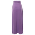 thumbnail image 3 of A2Y Women's Basic Foldable High Waist Floor Length Maxi Skirts Lilac Grey 1XL, 3 of 5