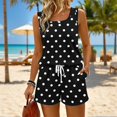 thumbnail image 4 of Women's Summer Two Piece Sets,Casual Matching Tank Tops and Shorts Outfits with Pockets,Sleeveless Vacation Lounge Wear for Travel Beach Home Beige L, 4 of 9