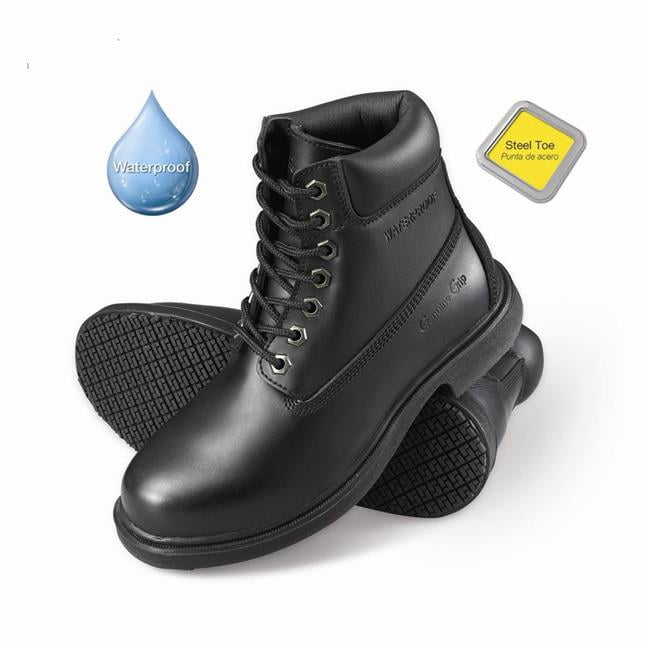 Genuine Grip 7161-8W Womens Slip-Resistant Waterproof Steel Toe Wide ...