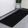 thumbnail image 4 of Homore Bathroom Rug,Non-Slip Bath Mat,Soft Cozy Shaggy Durable Thick Bath Rugs for Bathroom - 24''x 60'' Black, 4 of 12