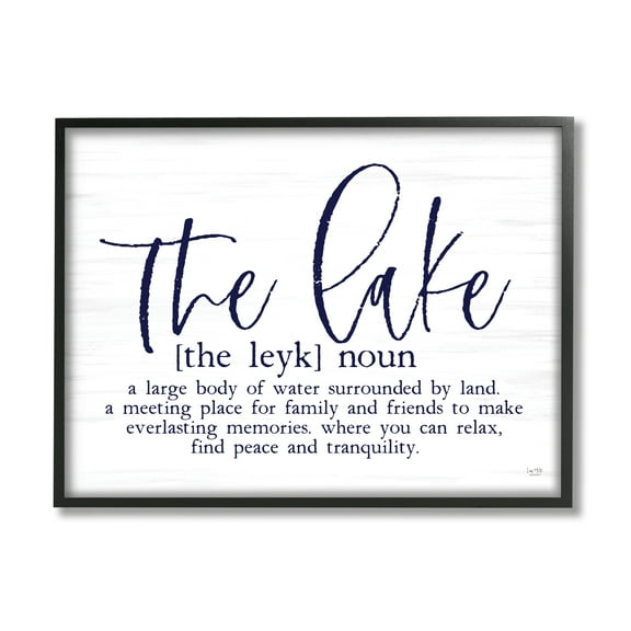 Stupell The Lake Definition Family Phrase Landscape Painting Black Framed Art Print Wall Art