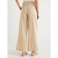 thumbnail image 3 of Scoop Women's and Women’s Plus Linen Blend Tailored Wide Leg Pants, Sizes 0-26W, 3 of 5