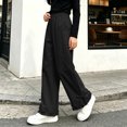 thumbnail image 4 of Lmnyox Wide Leg Pants for Girls Fashion Cute Baggy High Waist Trousers Lightweight Solid Color Workout Pants, 4 of 8