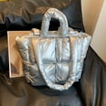 thumbnail image 6 of Kukuzhu Puffer Tote Bag for Women, Soft Fluffy Handbags Purse Light Down Cotton Padded Quilted Tote Bag, 6 of 7