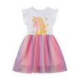 thumbnail image 2 of WIBACKER 2-7T Toddler Girls Tutu Dresses Casual Tulle Skirt Dress for Summer Home School Party - 1Pcs Gold Unicorn, 2 of 6