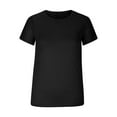 thumbnail image 5 of Womens Basic Short Sleeve Slim Fit T Shirts Ndbuld Women's Casual Solid Color Short-Sleeved Crew-Neck Top,Black,L, 5 of 6