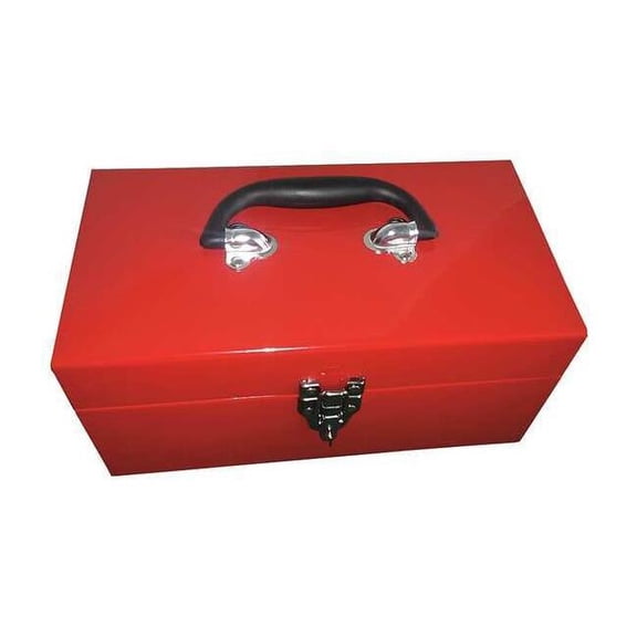 Westward WESTWARD Tool Box, Steel, Red, 11 in W x 6-1/2 in D x 5-1/2 in H 32PK25