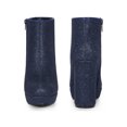 thumbnail image 5 of BLISSFUL STEP Women's Ankle Boots Sparkly Glitter Chunky Heel Platform Side Zipper Booties  Navy Blue 7, 5 of 6