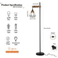 thumbnail image 6 of Floor Lamp Stepless Dimmer Black Dimmable Wicker Floor Light Rustic Adjustable Tall Standing Lamp with Rattan Lampshade, 6 of 9