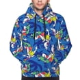 thumbnail image 2 of Bingfone Sharks Skateboarding With Palm Men's Drawstring Hoodie Long Sleeve Pocket Sweatshirts-X-Large, 2 of 6