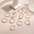 thumbnail image 3 of Baicccf Anillos Apilables De Oro Boho para Mujer Conjunto De Anillos De Nudillo De Oro Anillos De Flores De Luna De Estrella Simple para Niñas Adolescentes Anillos Estéticos Apilables Regalos Par, 3 of 5