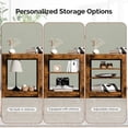 thumbnail image 4 of PAPROOS Fireplace TV Stand for 70 Inch TV, TV Stand with 24'' Electric Fireplace, Entertainment Center with Adjustable Shelves, TV Console Media Console Table for Living Room, Weathered Wood, 4 of 7