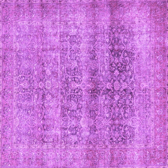 Ahgly Company Indoor Square Persian Purple Traditional Area Rugs, 6' Square